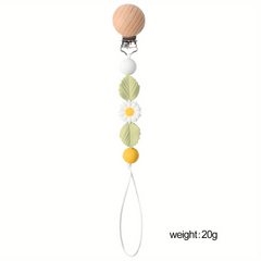 Stainless Steel Pacifier Chain & Handcrafted Beads Clip