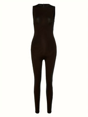 Women's Round Neck Sleeveless Yoga Jumpsuit