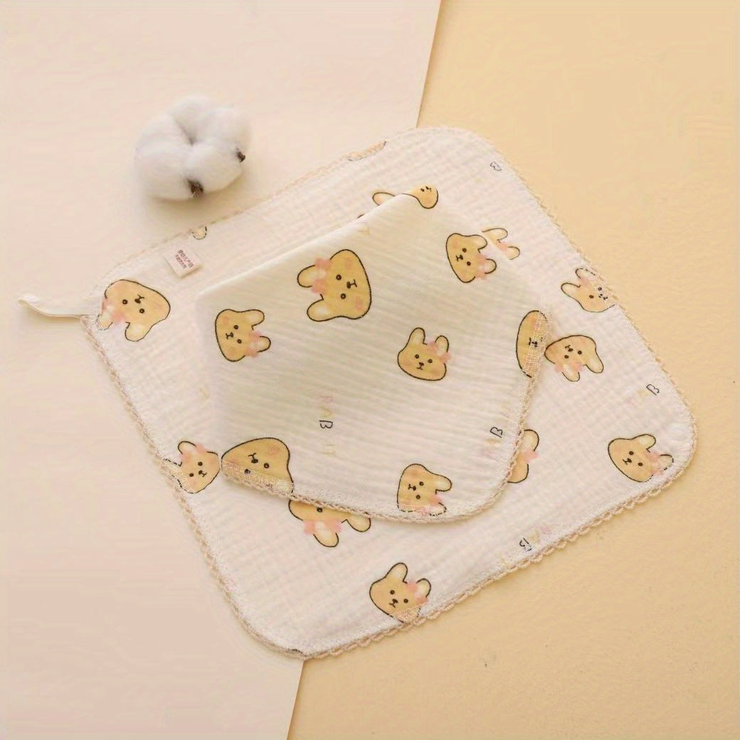 Baby Bib Cotton Gauze Small Square Towel With Lace Towel Bib