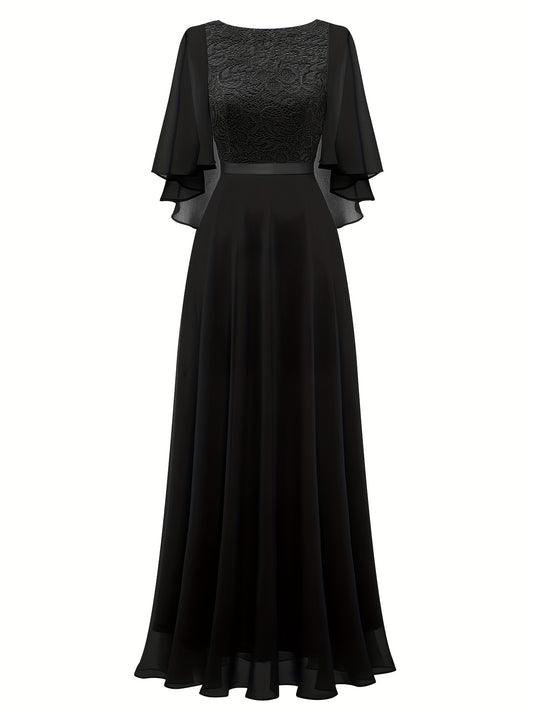 Lace Aline Bridesmaid Dress Crew Neck For Wedding Party