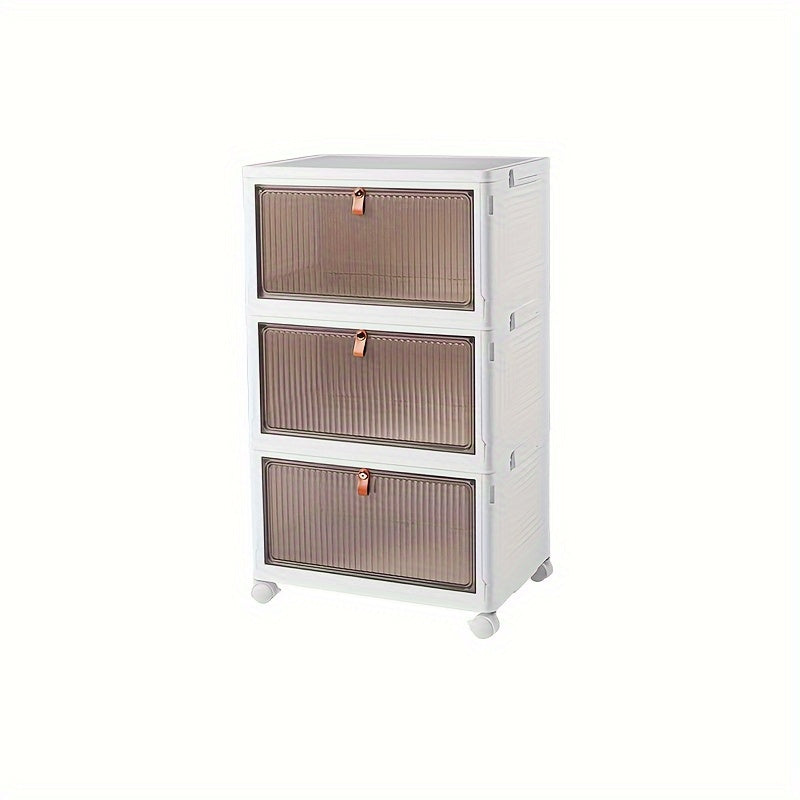 Stackable Plastic Shoe Storage Box w/ Wheels, Space Saving