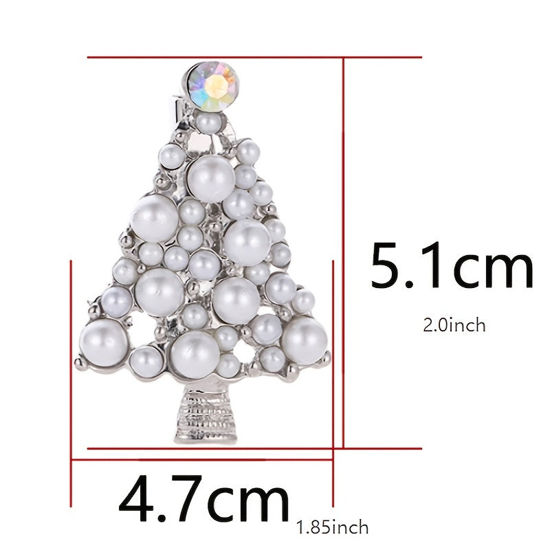 Christmas Pearl Tree Brooch