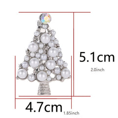 Christmas Pearl Tree Brooch