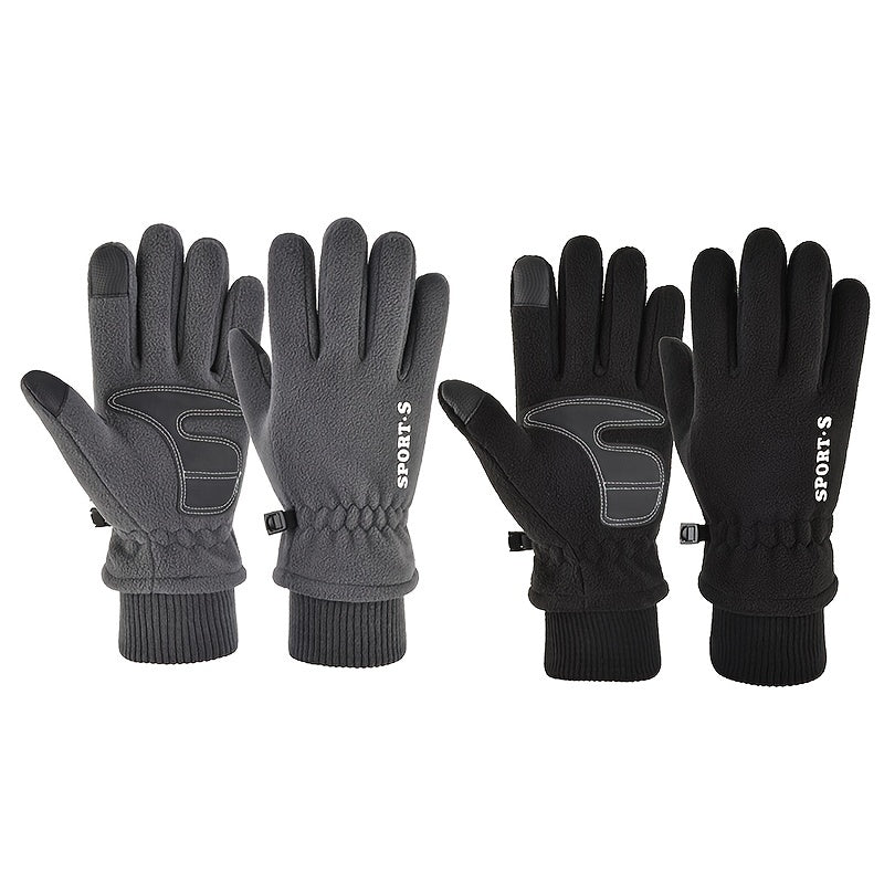 Men's Winter Fleece Touch Screen Cycling Ski Gloves