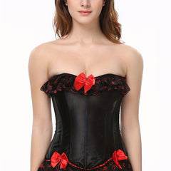 Strapless Corset Bustier Body Shaper Lace Up Slimmer Lingerie