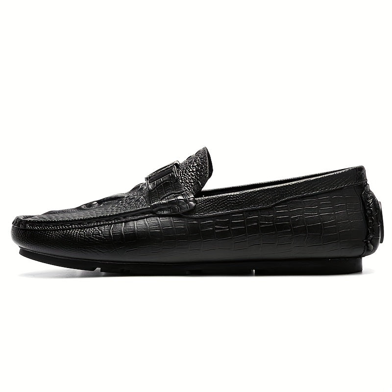 Men's Crocodile Pattern Horsebit Loafers Smart Casual Shoes