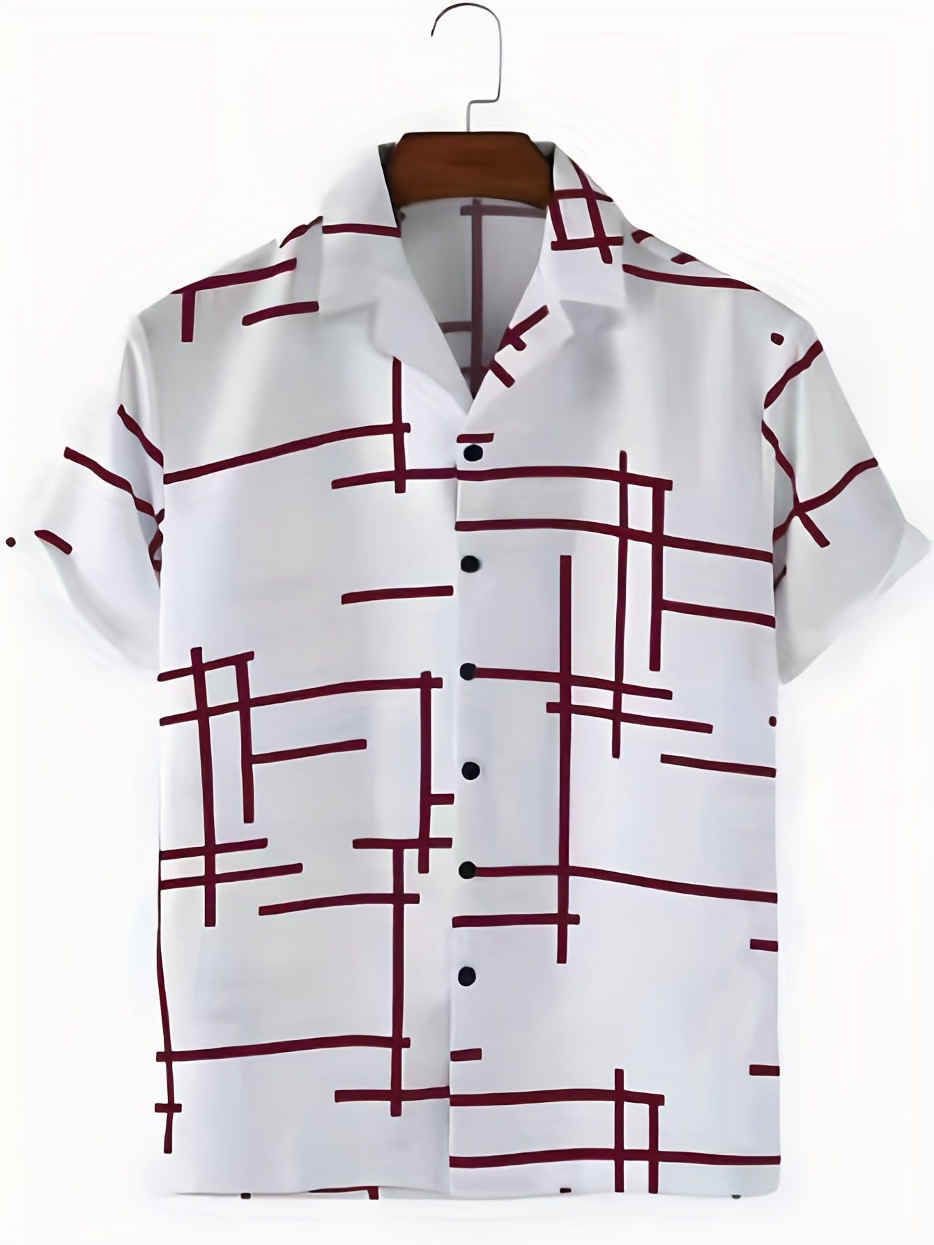Stripe Print Men's Hawaiian Shirt for Summer Vacation