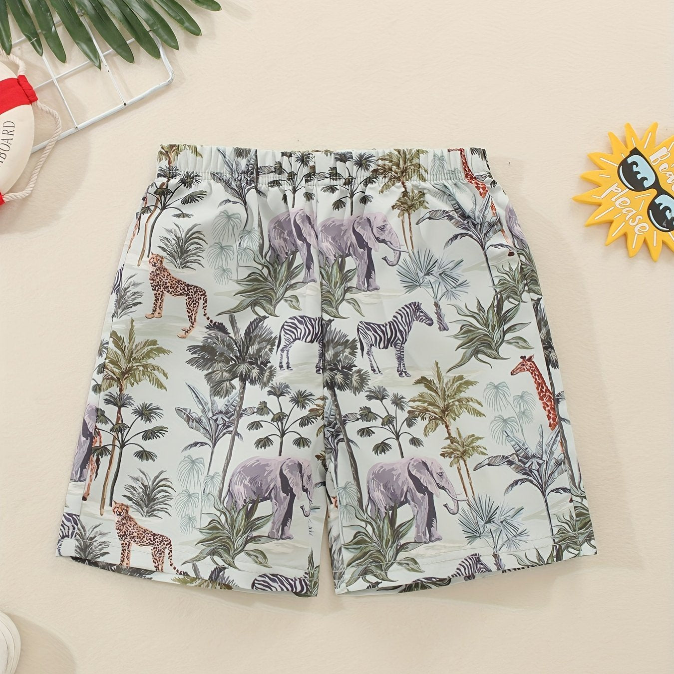Boys Animals Casual Shorts - Summer Vacation Beach Clothes