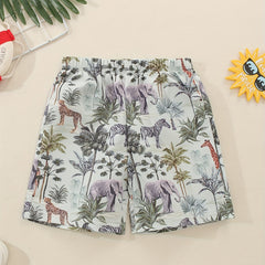 Boys Animals Casual Shorts - Summer Vacation Beach Clothes