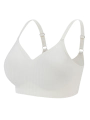 Striped Side Wireless Bra Breathable Everyday Lingerie
