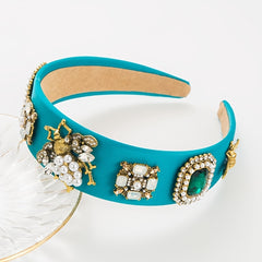Rhinestone Wide Headband for Women Snowflake Hairband