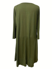 Women's Plus Letter Print Long Sleeve Casual Dress