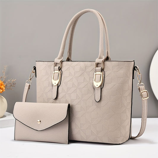 Geometric Pattern Tote Bag Set for Women