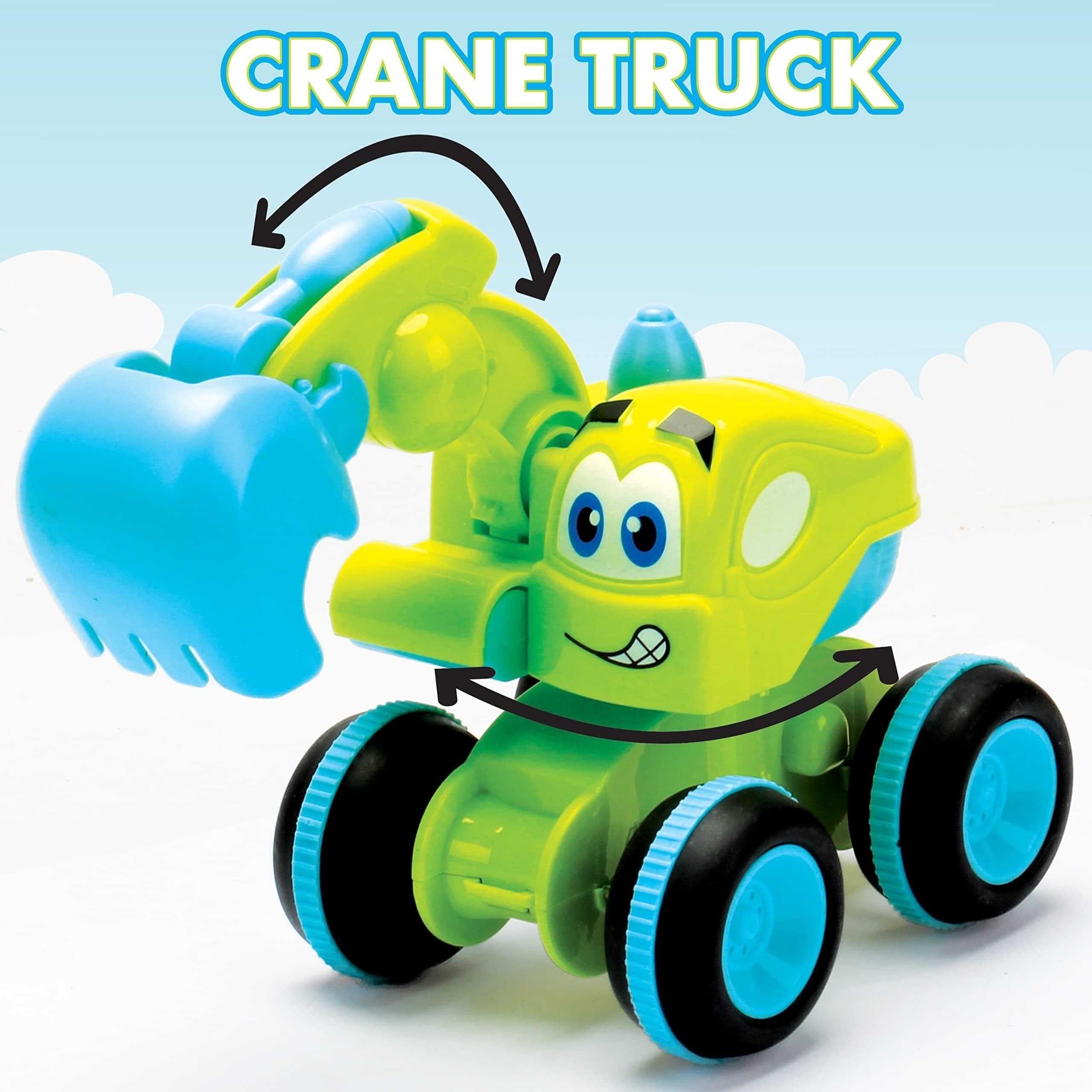 Friction Powered Trucks Playset for Kids, Construction Vehicle Set