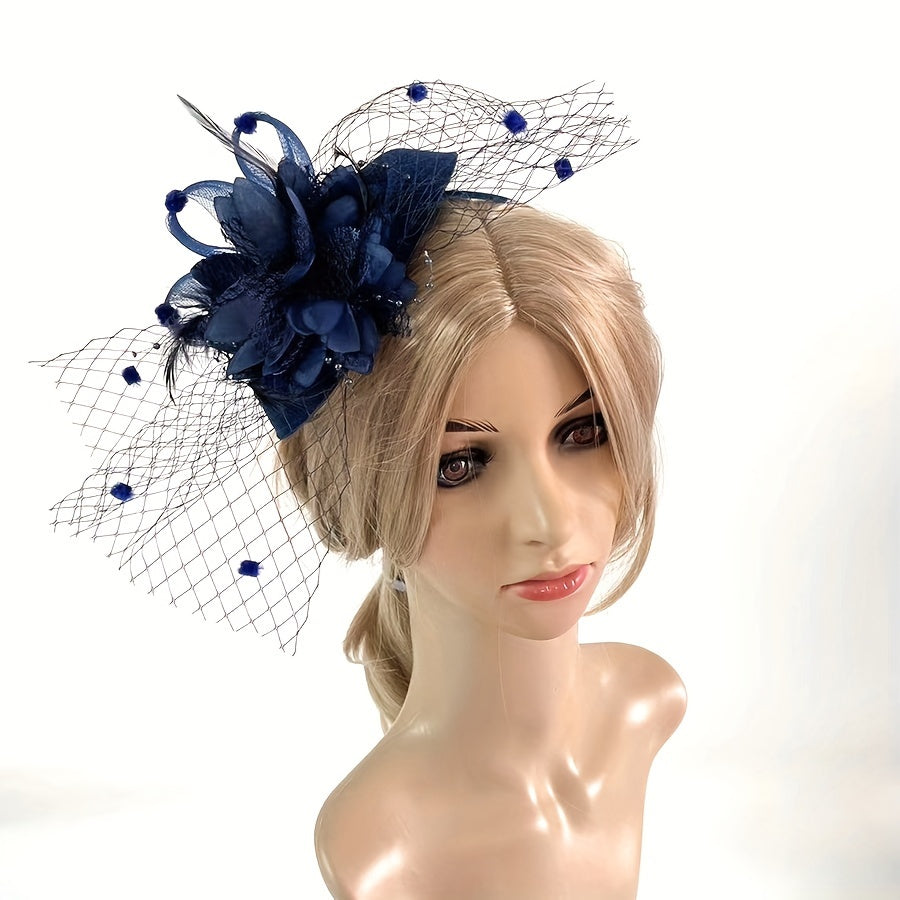 Vintage Feathered Netting Headpiece for Weddings