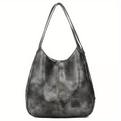 Vintage PU Hobo Bag Large Capacity Tote Bag Women's Travel Shoulder Bag