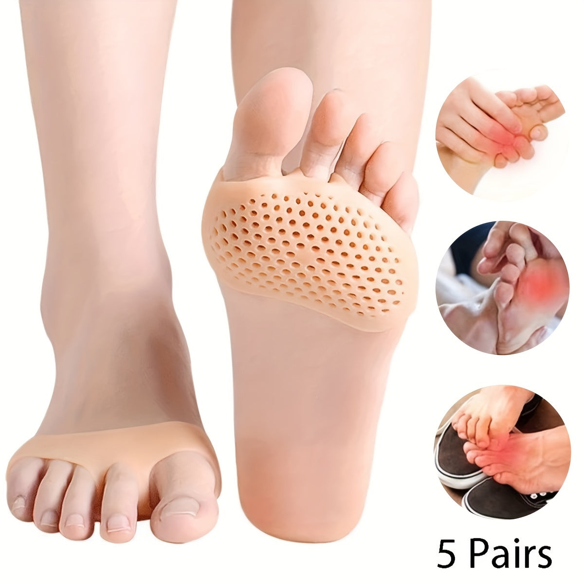Silicone Foot Cushions Cut-Out High Heel Socks Invisible Socks