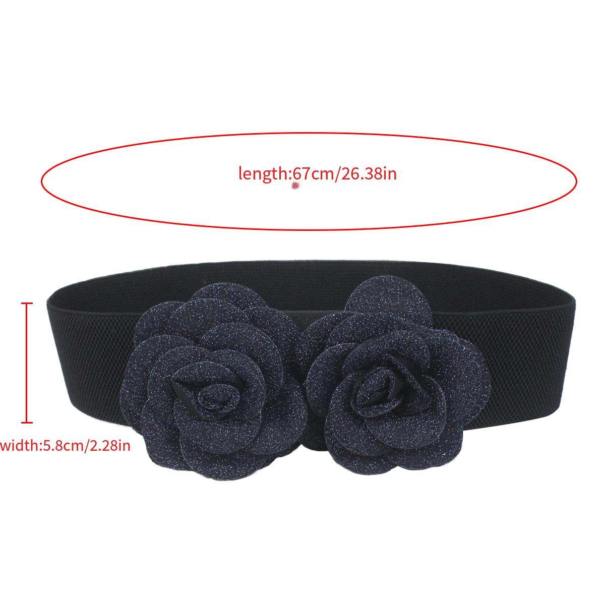 Stretchy Belt Flower Vintage Elastic Wide Waist Belt