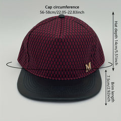 Mesh Pattern Baseball Cap M Label Decor Hip Hop Sun Hats