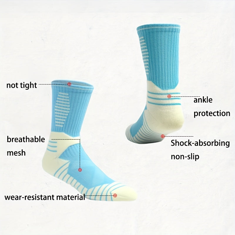 Breathable Cotton Mid-calf Socks for Running Training
