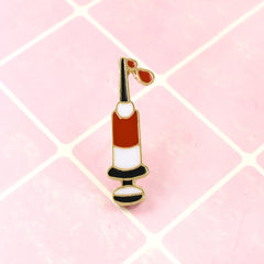Red Syringe Brooch Zinc Alloy Medical Pin