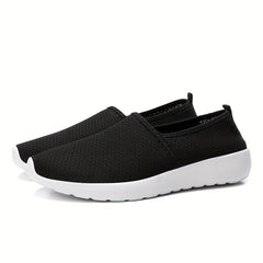 Women's Mesh Flat Shoes Breathable Lightweight Slip On Casual Walking Flats