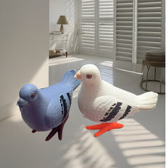 Colorful Pigeon Playthings in Durable Plastic Ideal Gift with Red Base