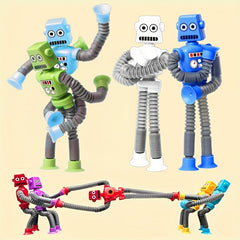 Telescopic Robot Toy 8pcs Suction Cup 2 Styles 4 Colors Pop Fidget Tubes