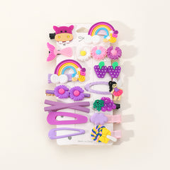 14pcs Kids Flower Candy Hair Clip Girls Hair Accessories Set