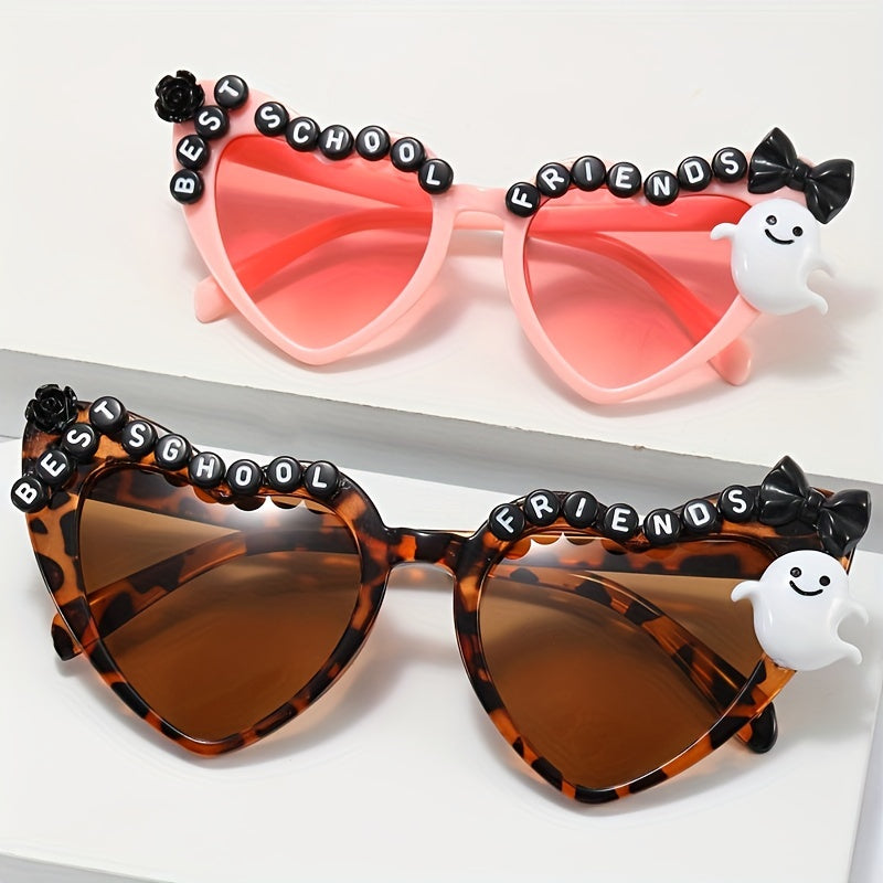 Y2K Heart Sunglasses Ghost & Flower Cosplay UV400