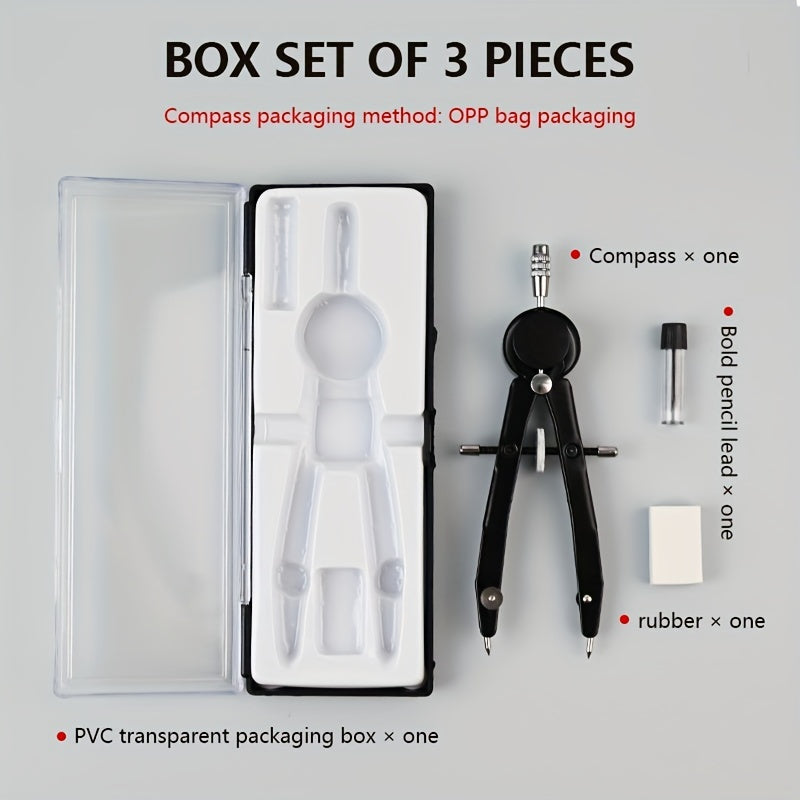 Precision Metal Boxed Drawing Compass for Students