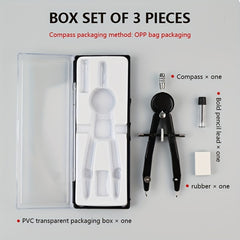 Precision Metal Boxed Drawing Compass for Students