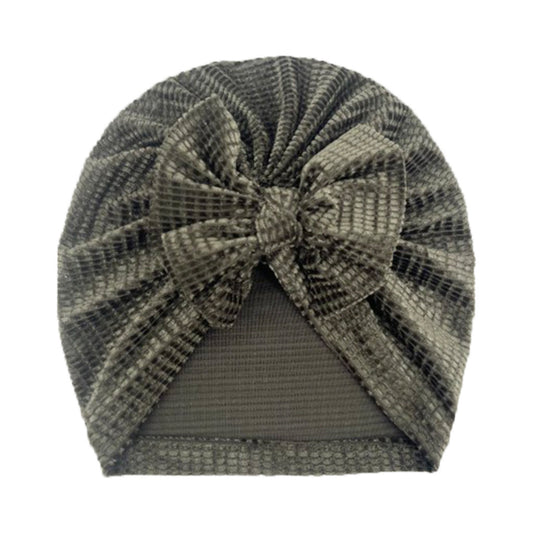 Waffle Bow Baby Hat for 0-3 Years Old