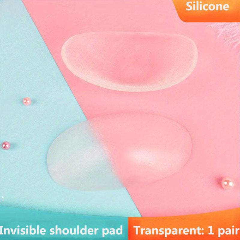 Invisible Silicone Shoulder Pads Soft Non slip Self adhesive Bra Strap Cushions