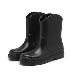 Waterproof Rain Boots Platform Mid Calf Boots