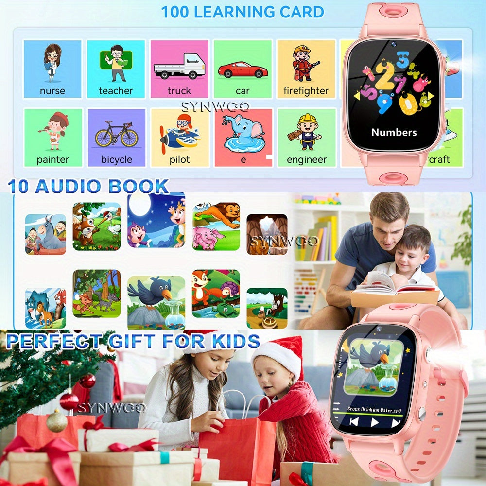 Synwoo Pink Smart Watch for Kids Games Alarm IP68 Waterproof
