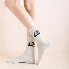 7 Pairs Panda Print Socks Breathable All Match Stockings