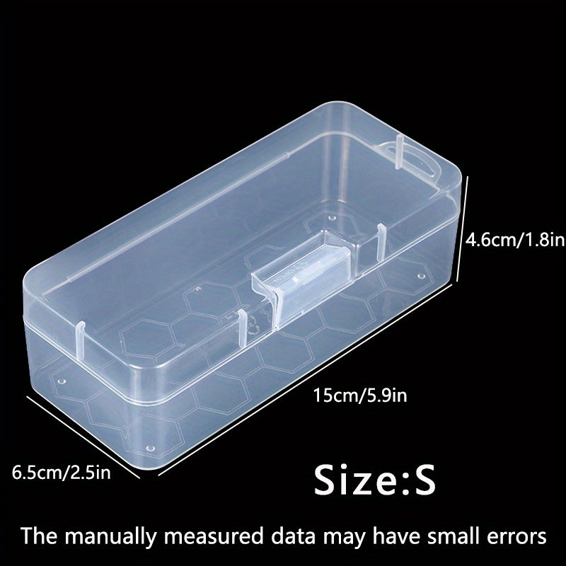 Transparent Plastic Storage Box for Sticky Notes, Stationery, Jewelry, Nail Art