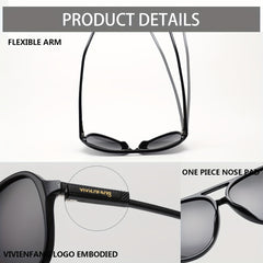 VIVIENFANG Oversized Aviator Sunglasses Polarized UV Protection