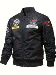 Men's Slim Fit Zip Up Jacket Windproof Motorcycle Jacket