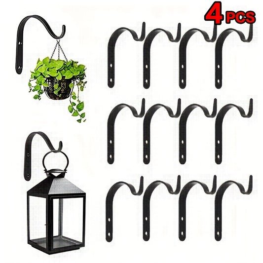 4pcs Rustic Iron Wall Hooks for Plant Hangers Artworks Vintage Decor