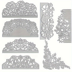 7pcs Lace Flower Edge Border Metal Dies For Card Making Wedding Scrapbook