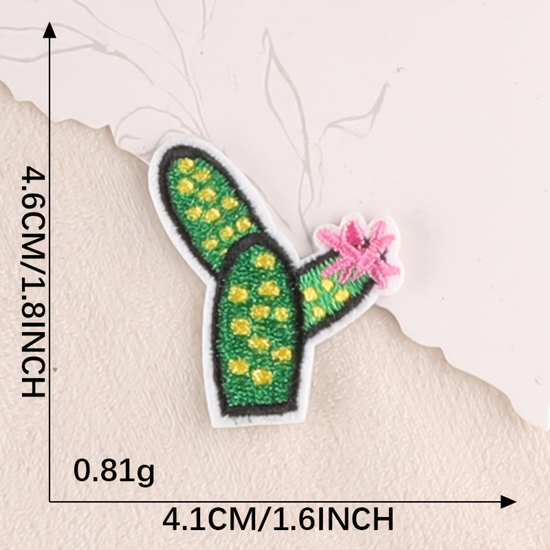 6pcs Cactus Embroidery Patches DIY Clothes Accessories