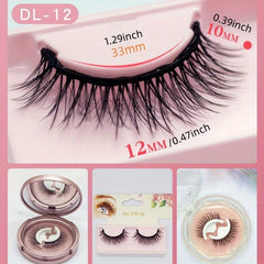 Natural False Eyelashes with Self Adhesive Tape
