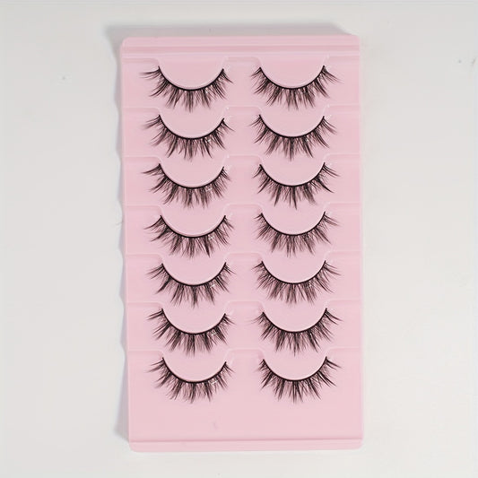 7 Pairs Manga Lashes Natural 3D Volume Wispy Anime Eyelashes Pack EYDEVRO