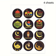 4 Sheets Star Moon Stickers Ramadan Gift Decoration