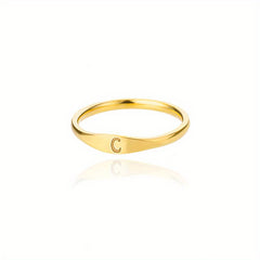 Golden & Platinum Stainless Steel Men's 26 Letters Carved Ring