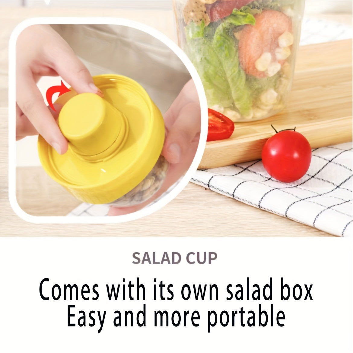 Leakproof BPA Portable Breakfast Cup with Fork for Yogurt Oatmeal Salad Lunch