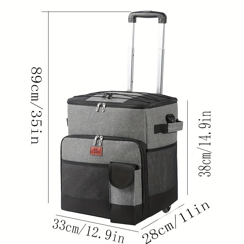 Portable Rolling Cooler Removable Wheels Insulated Collapsible Cooler On Wheels