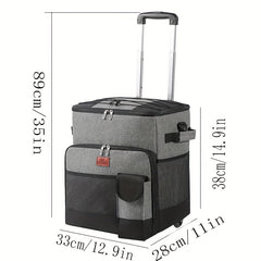 Portable Rolling Cooler Removable Wheels Insulated Collapsible Cooler On Wheels
